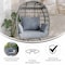 Flash Furniture Zola Gray Oversized Wicker Egg Swivel Lounge Chair w/4 Cushions SB-C-335-GY-GY-GG - alternate 4
